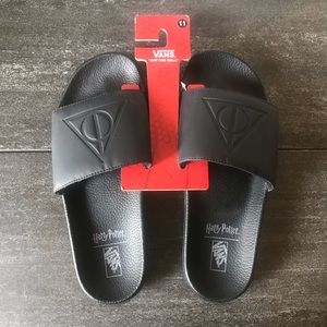 vans deathly hallows slides